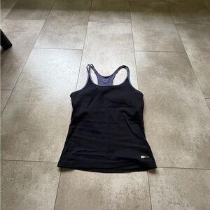 Black Women's athletic race back  Tank Top